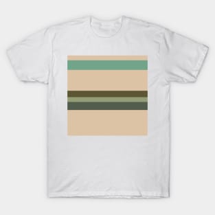 A pretty shape of Camo Green, Beige, Artichoke, Greyish Teal and Ebony stripes. T-Shirt